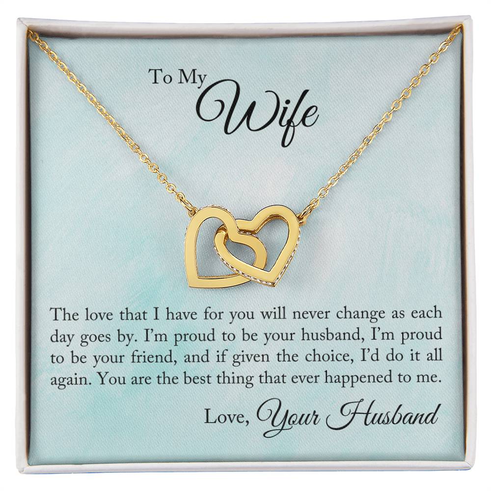 Interlocking Hearts Necklace - For Wife The Love That I Have