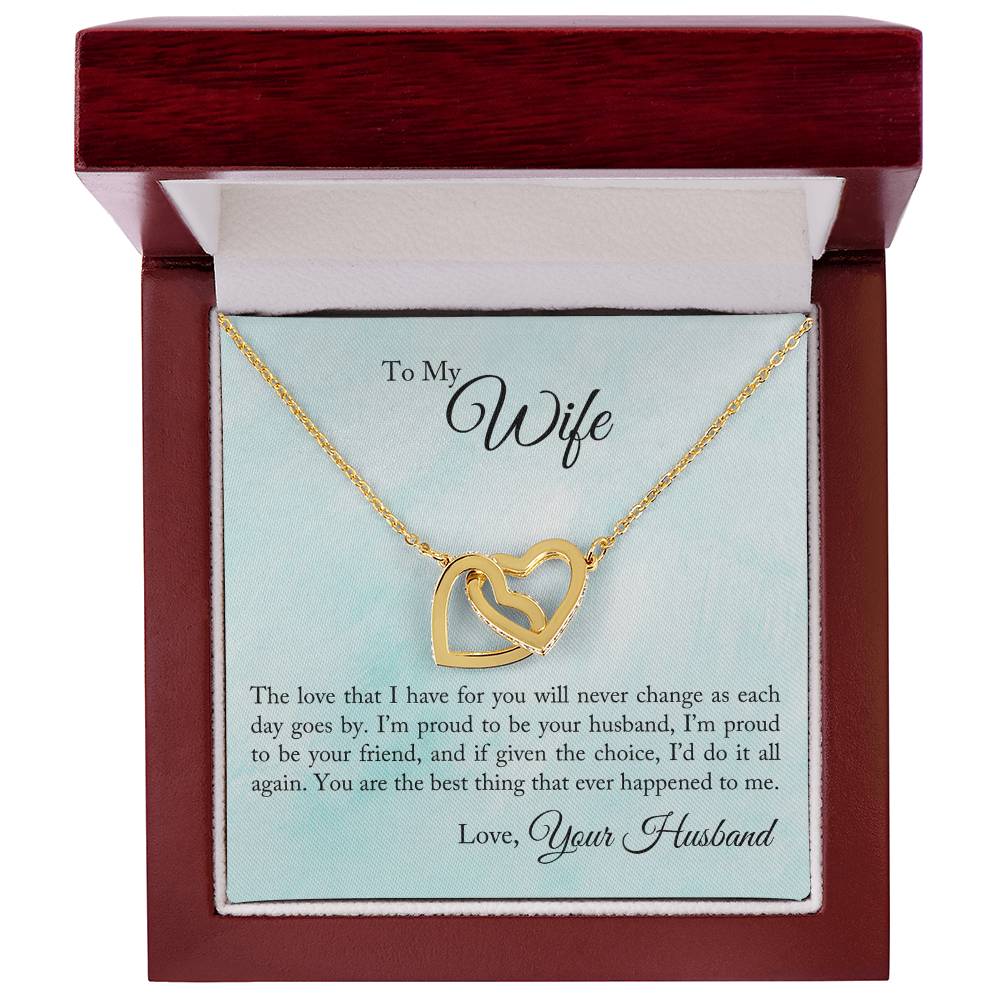 Interlocking Hearts Necklace - For Wife The Love That I Have