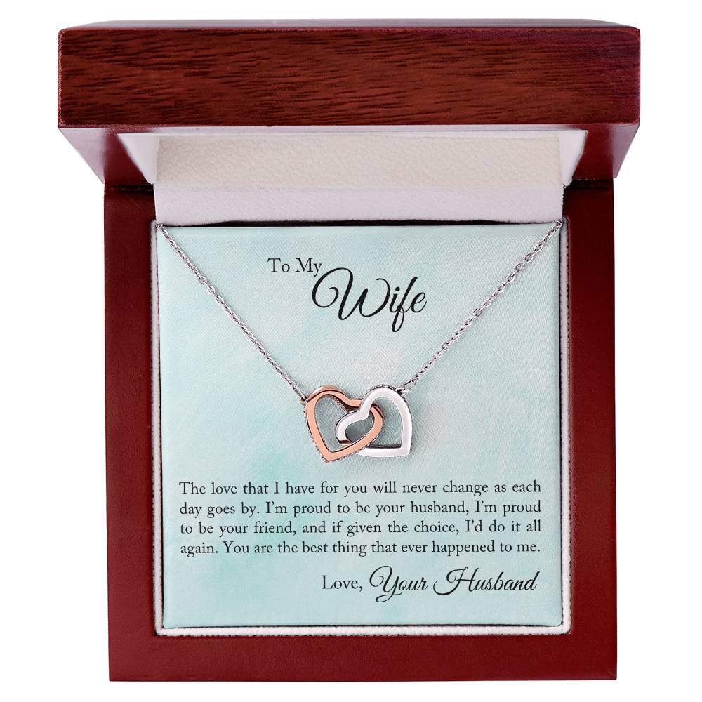 Interlocking Hearts Necklace - For Wife The Love That I Have