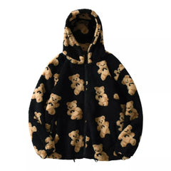 Streetwear Fleece Zip-Up: Bear Design