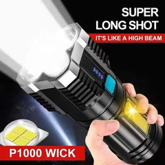 High Power LED Flashlight Camping Torch With 4 Lights