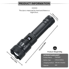 9900LM Powerful LED Flashlight USB Rechargeable Light Zoom