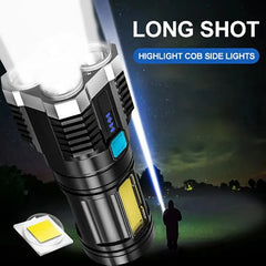 High Power LED Flashlight Camping Torch With 4 Lights