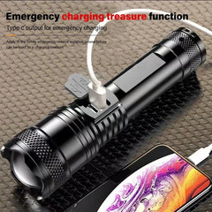 9900LM Powerful LED Flashlight USB Rechargeable Light Zoom