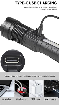 High Strong Power Led Flashlight Tactical Emergency Spotlight