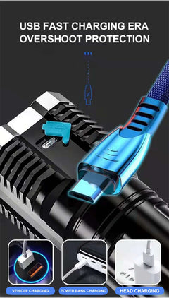 High Power LED Flashlight Camping Torch With 4 Lights