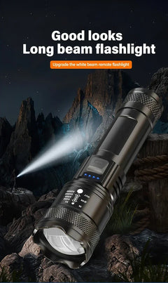 9900LM Powerful LED Flashlight USB Rechargeable Light Zoom