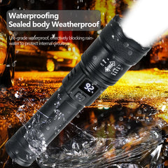 9900LM Powerful LED Flashlight USB Rechargeable Light Zoom