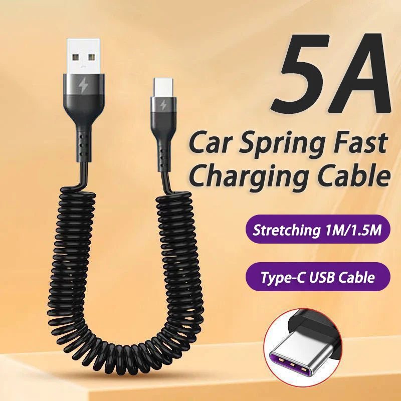 Fast Charging Car Spring Cable