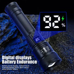 9900LM Powerful LED Flashlight USB Rechargeable Light Zoom