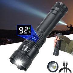 9900LM Powerful LED Flashlight USB Rechargeable Light Zoom