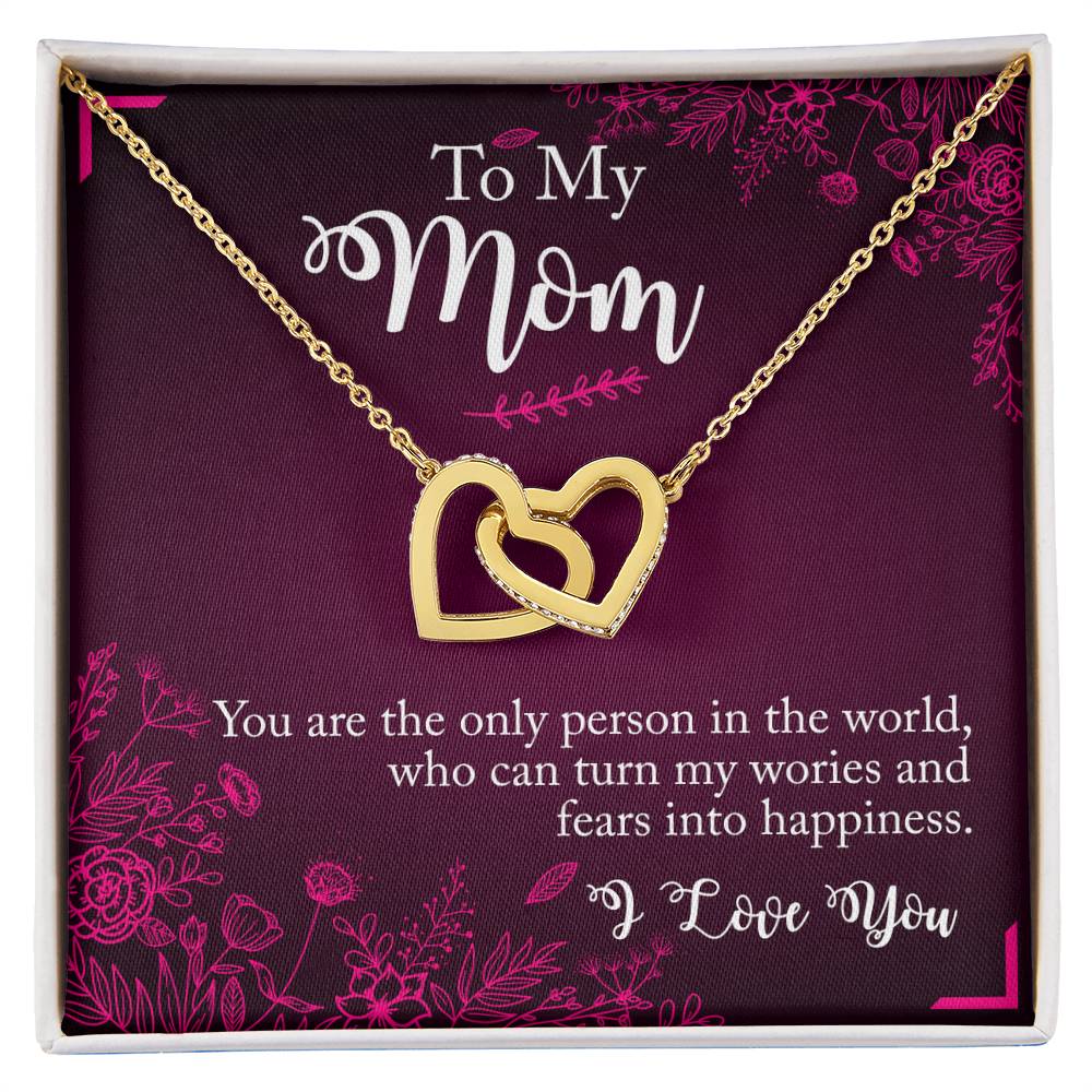 Interlocking Hearts Necklace - To Mom You Are The Only Person