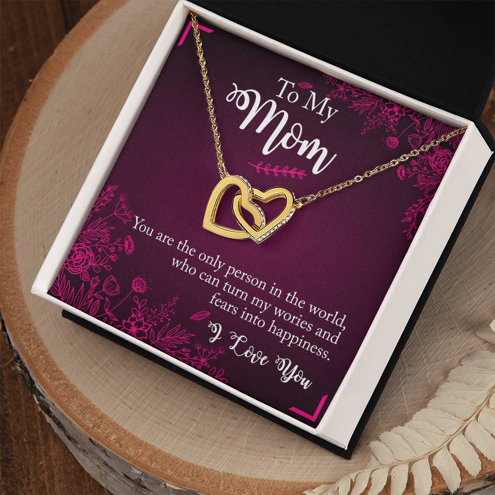 Interlocking Hearts Necklace - To Mom You Are The Only Person