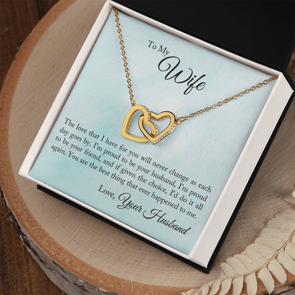 Interlocking Hearts Necklace -  For Wife The Love That I Have