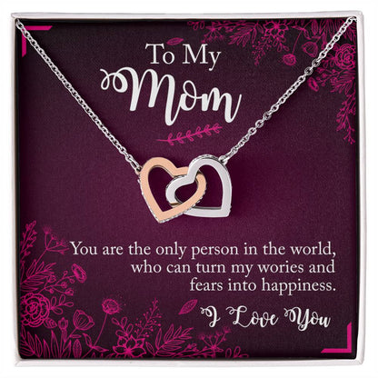 Interlocking Hearts Necklace - To Mom You Are The Only Person