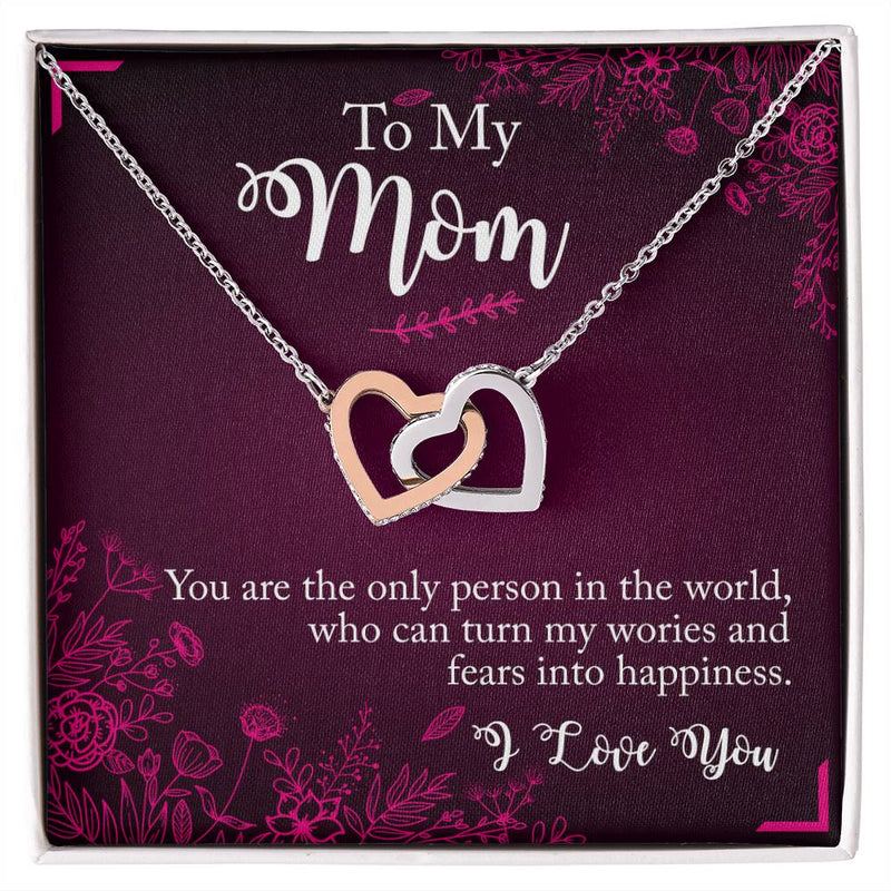 Interlocking Hearts Necklace - To Mom You Are The Only Person