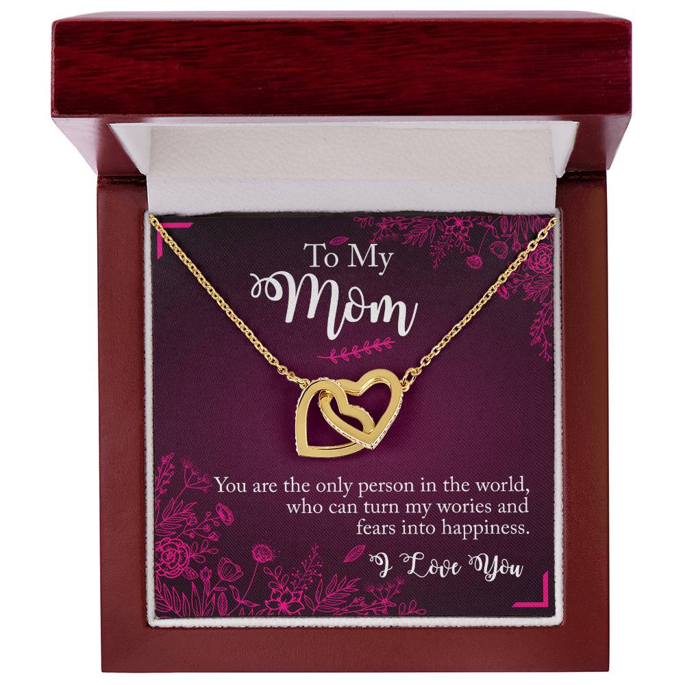 Interlocking Hearts Necklace - To Mom You Are The Only Person