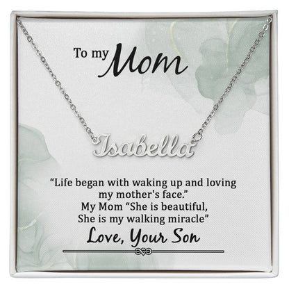 Custom Name Necklace - To My Mom Life Began