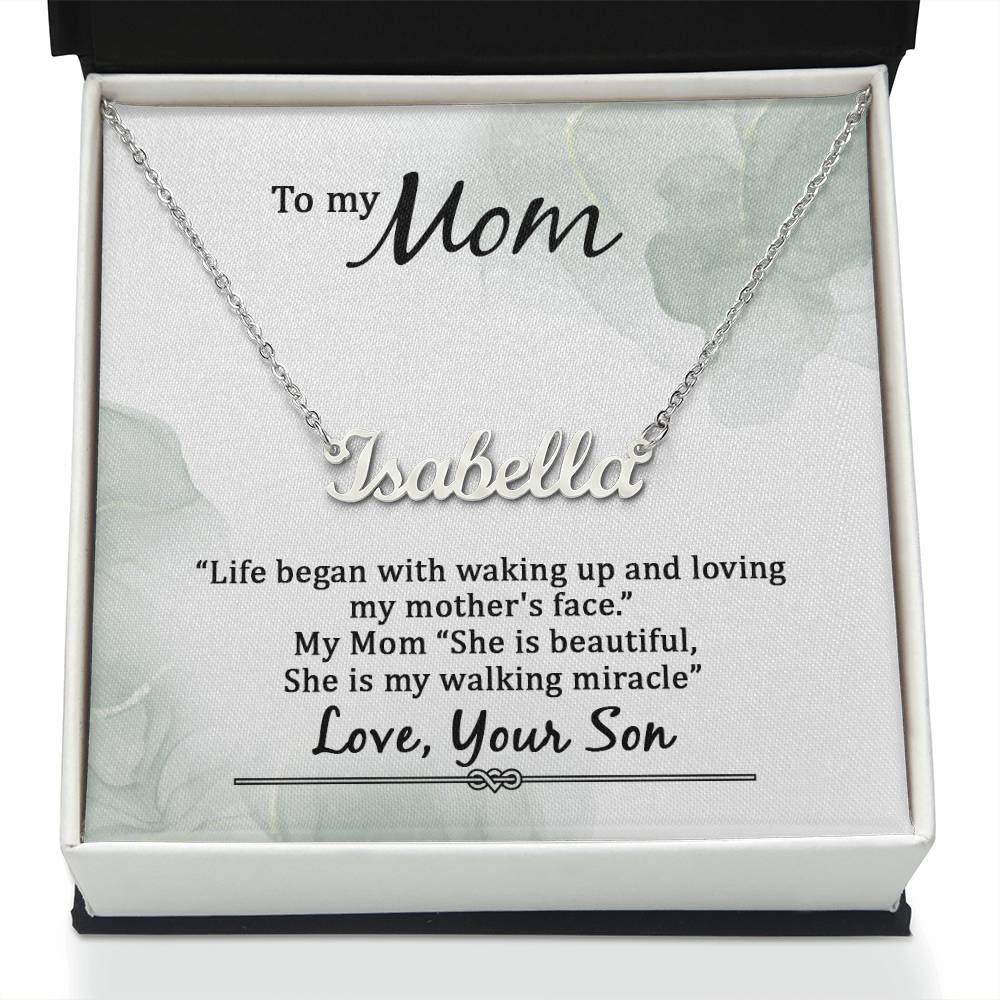 Custom Name Necklace - To My Mom Life Began