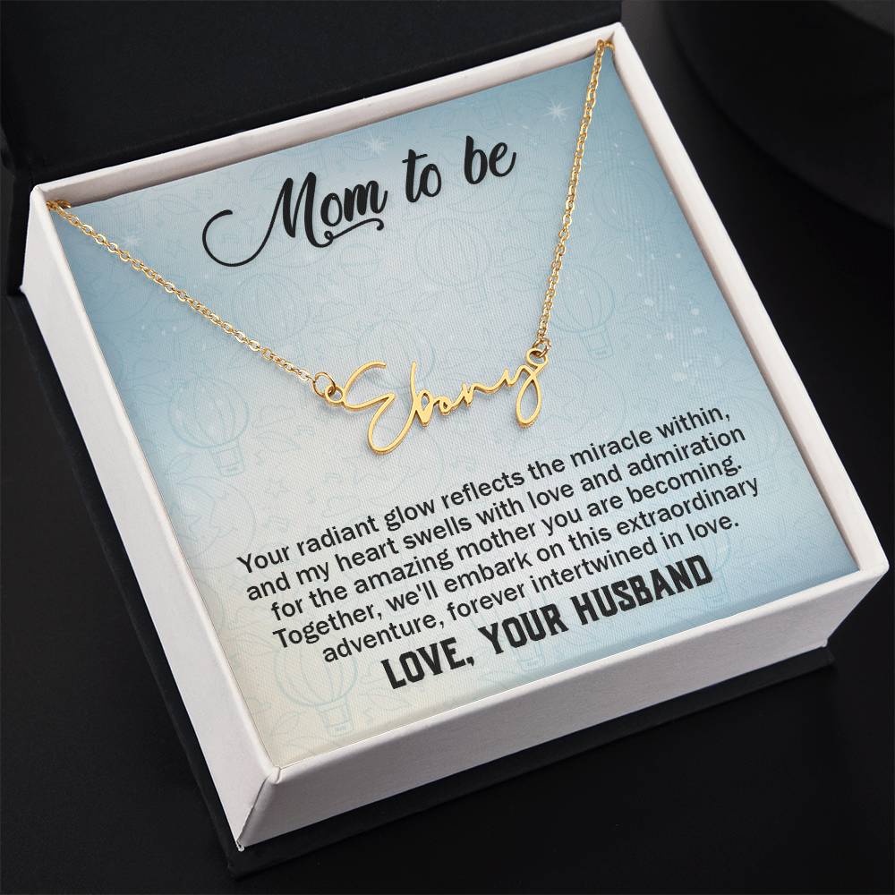 Signature Name Necklace - For Mom To Be