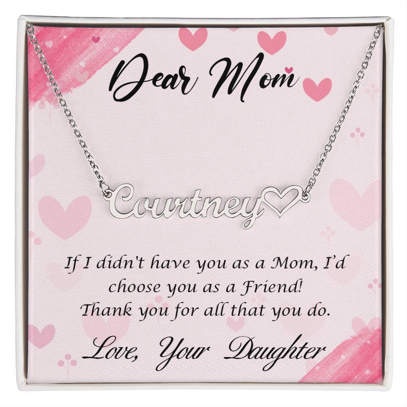 Heart Name Necklace - Dear Mom