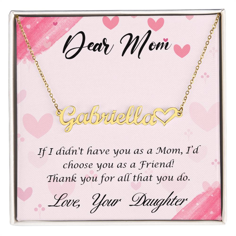 Heart Name Necklace - Dear Mom