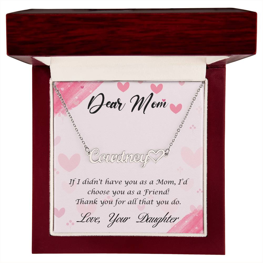 Heart Name Necklace - Dear Mom