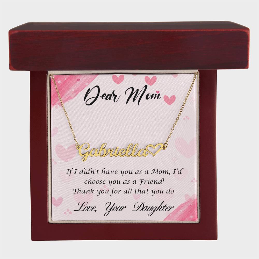 Heart Name Necklace - Dear Mom