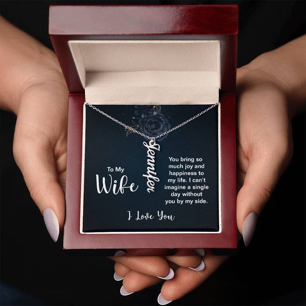 Vertical Name Necklace - For Wife You Bring So Much